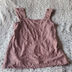 Maurices Pink Smocked Flutter Sleeve Tank Top